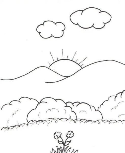 Солнышко и тучка раскраска