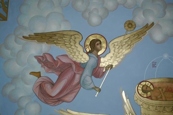 Трубящий ангел Архангел фреска