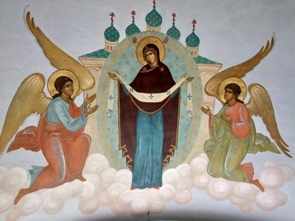 Покров икона Божией матери ангелы