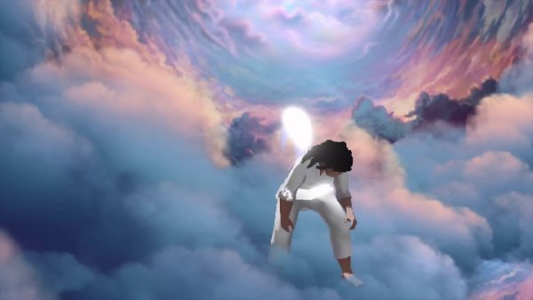 Ангел мужчина в облаках