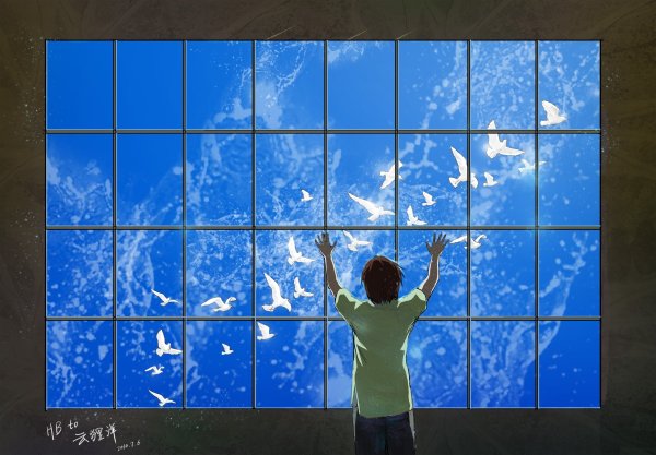 Отражение неба в стекле для фотошопа