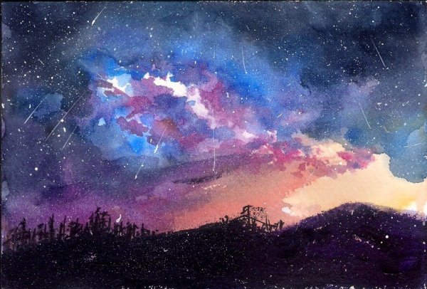 Космос гуашью