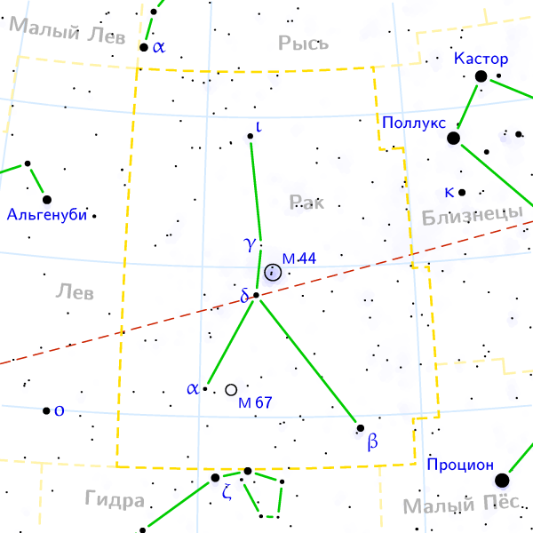 Наиболее яркие звезды и созвездия