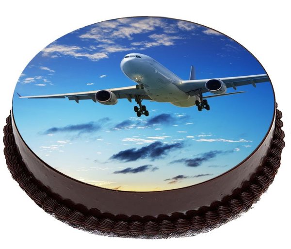 Торт с фотопечатью самолета