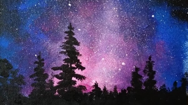 Ночное небо красками