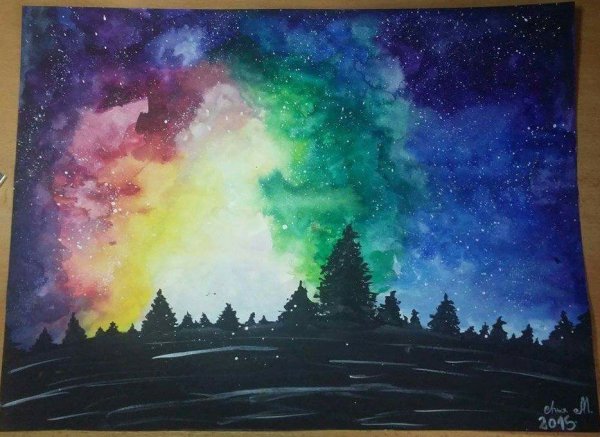 Звездное небо карандашом