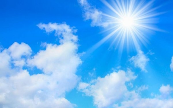 Чистое небо солнце