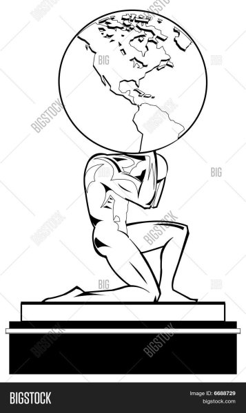 Атлант держит землю вектор