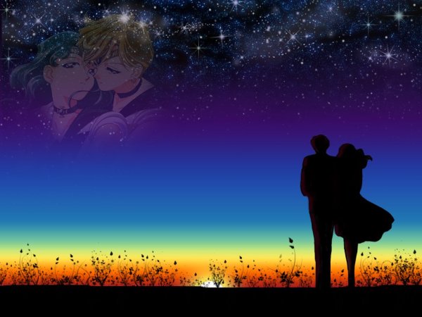 Влюбленные под звездным небом