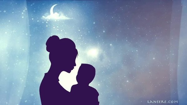 Силуэт мамы с ребенком