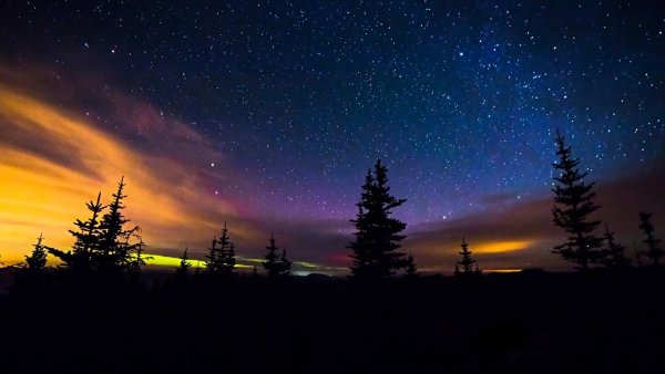 Ночное небо со звездами