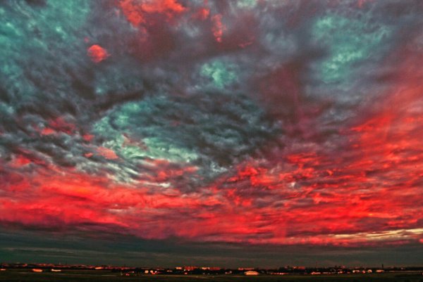 Ярко красный закат