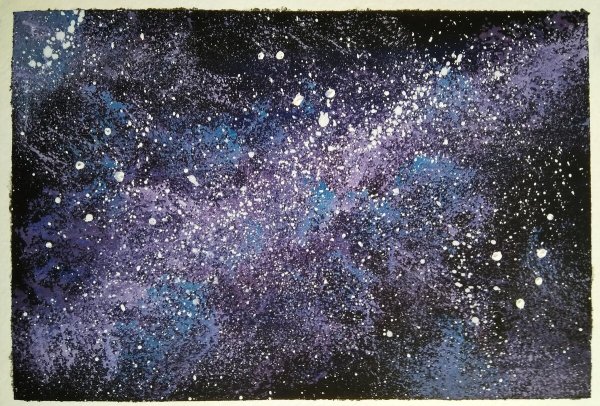 Ночное небо акварелью