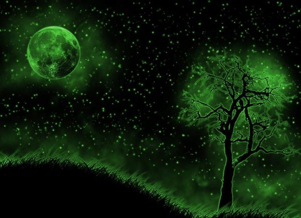 Темно бирюзовый космос