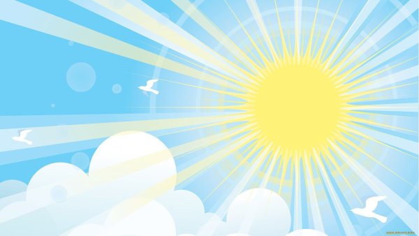 Весеннее солнце в голубом небе