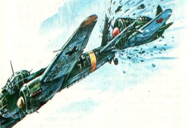 Самолёт Талалихина ил - 2 в небе Таран