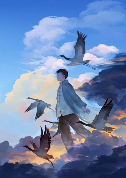 Человек птица арт