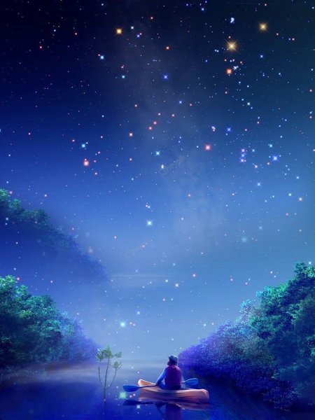 Луна в небе арт