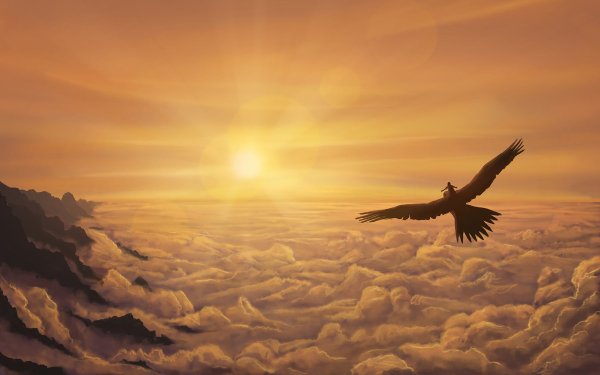 Птицы в небе арт