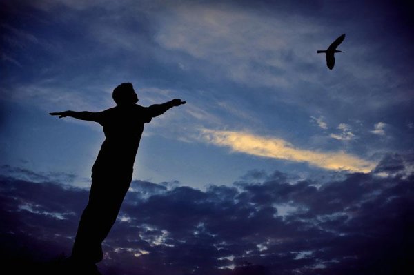 Человек взлетает