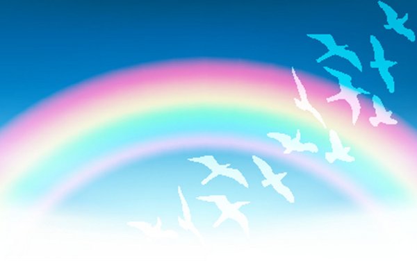 Белые голуби в небе