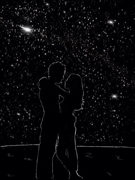 Человек на фоне звездного неба