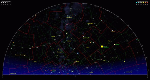 Карта подвижного звездного неба Северного полушария