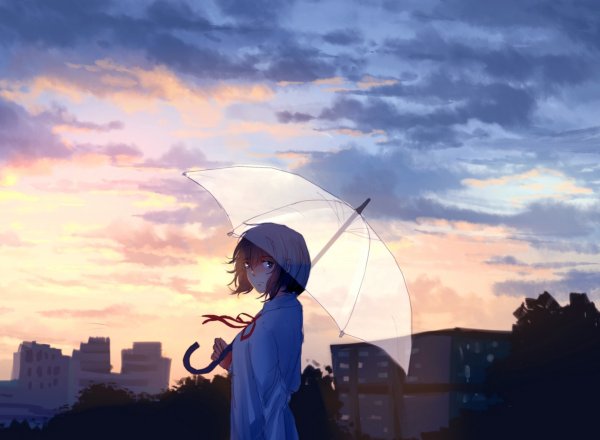 Девушка с зонтом