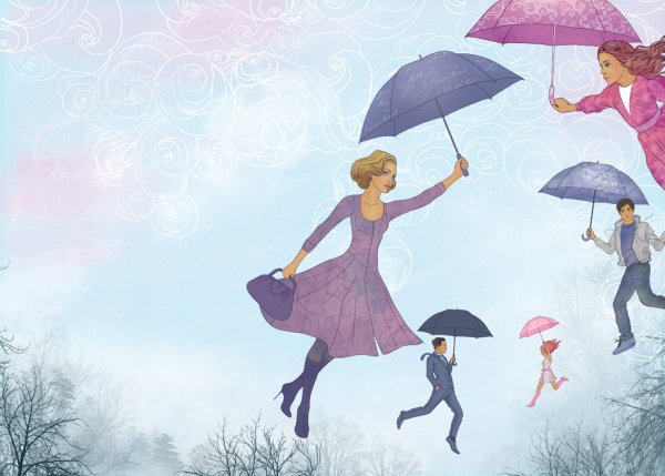 Мэри Поппинс под зонтиком