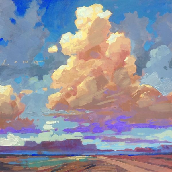 Облака гуашью