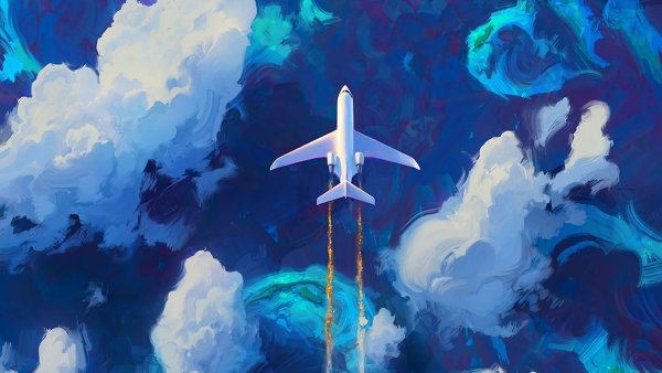 Самолет с надписью в небе