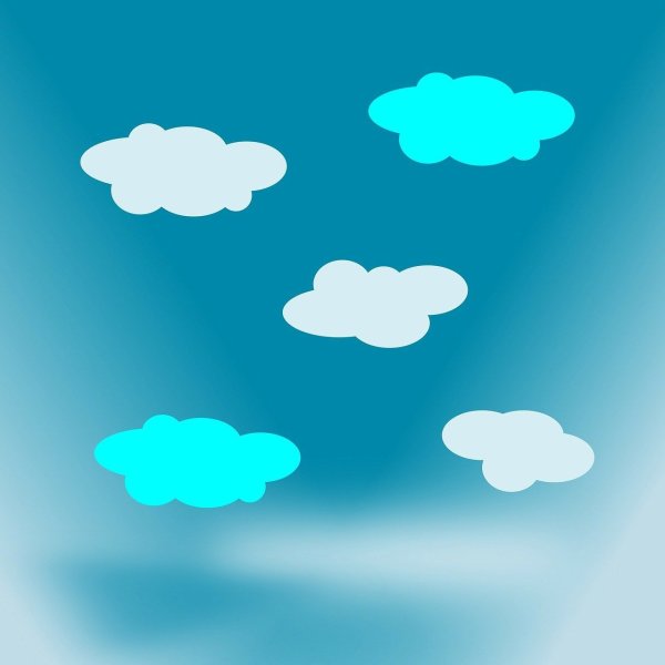 Нарисованное небо с облаками