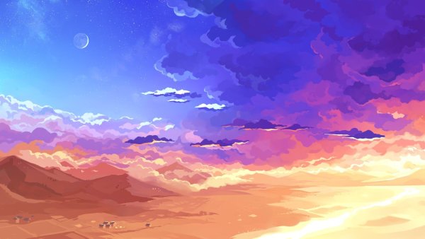 Аниме пейзажи с людьми