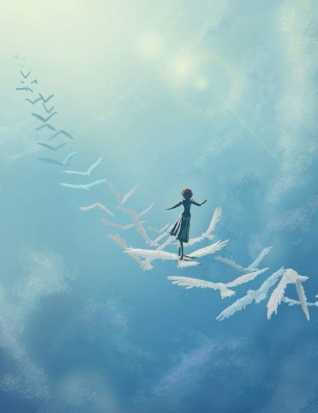 Одинокая птица в небе