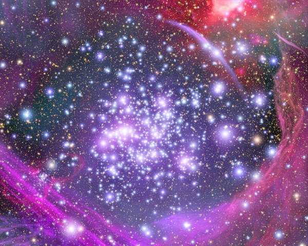 Разноцветные звезды в космосе