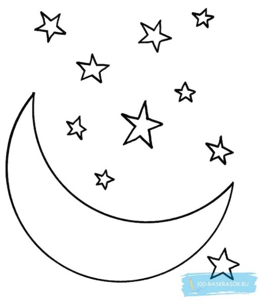 Луна раскраска