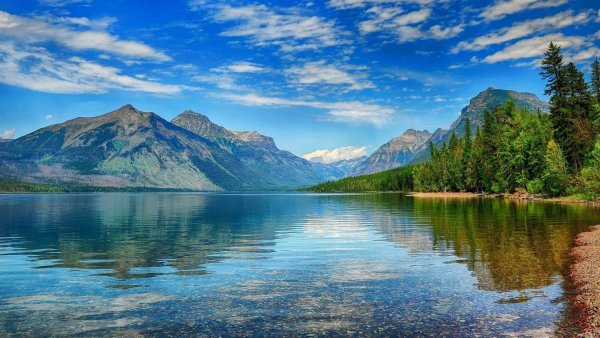 Горы лес море