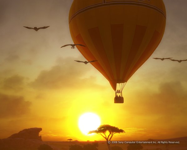 Воздушный шар в голубом небе