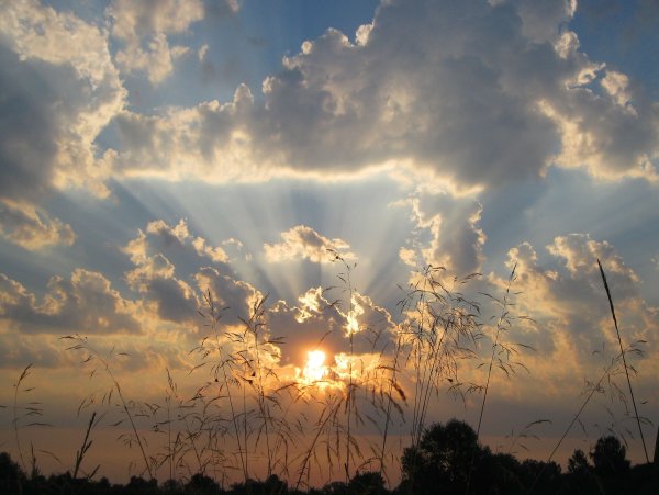 Солнце село в облаках