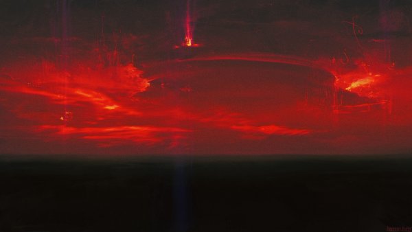 Красное зарево на небе
