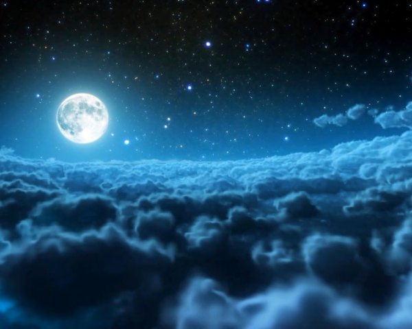 Ночное небо с облаками