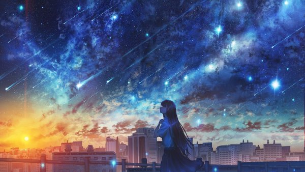Красивые аниме арты космос