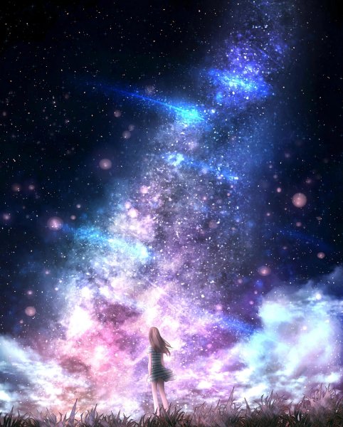 Космос звезды девушка