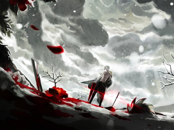 Красное небо аниме