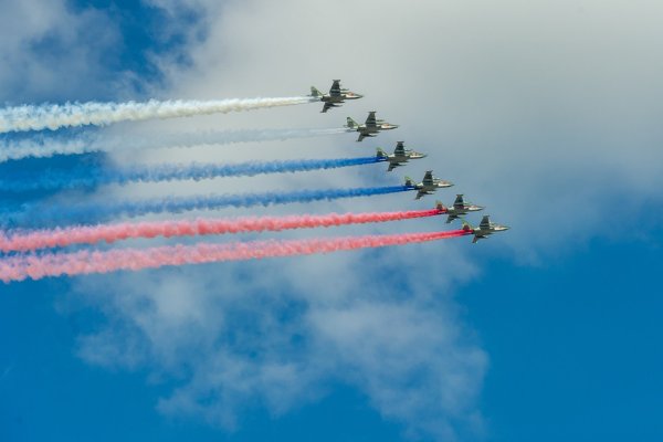 Голубое небо флаг России