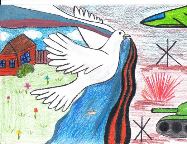 Рисование на тему мирное небо