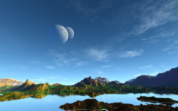 Горы голубое небо