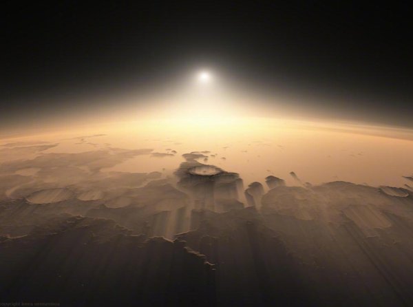 Фобос и Деймос с поверхности Марса