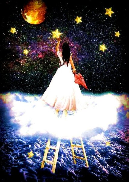 Девушка ночь звезды