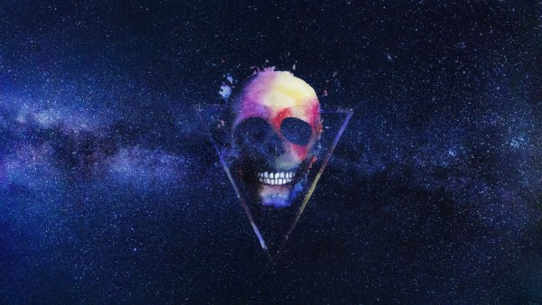 Череп на фоне космоса